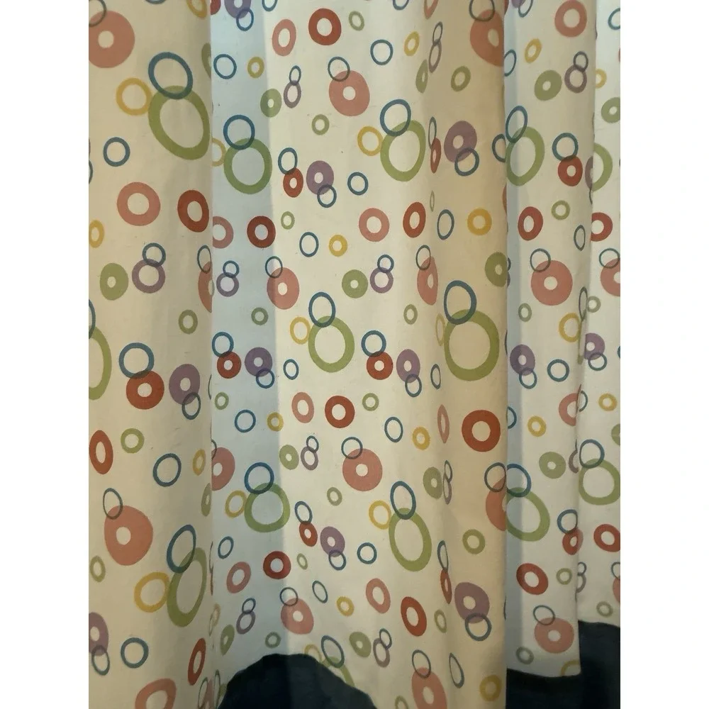 Custom Made Lined Tab Top Window Panels (2) 72Wx68L Colorful
